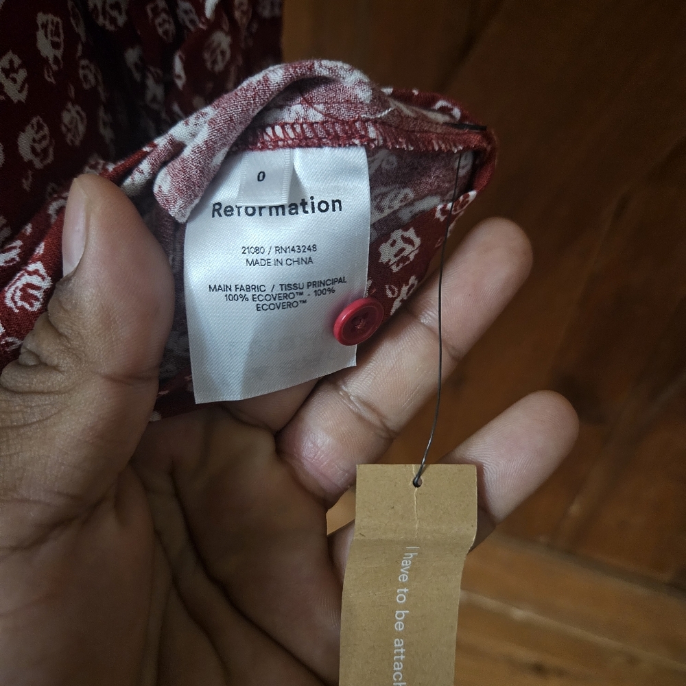 Reformation Red and White Mini Dress - Picture 9 of 12